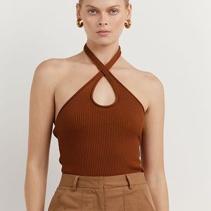 DISSH Toni Tan Halter Knit Tank Size XS
